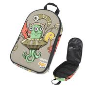 Eslifey Camping Travel Cooking Utensils Organizer Travel Bag, Funny Cartoon Alien Monster Octopus Portable Storage Bag for BBQ Camp Cookware Kitchen Kit