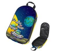 Eslifey Camping Travel Cooking Utensils Organizer Travel Bag, Funny Spaceship Earth Monster Astronaur Design Portable Storage Bag for BBQ Camp Cookware Kitchen Kit