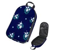 Eslifey Camping Travel Cooking Utensils Organizer Travel Bag, Light Blue Floral Royal Blue Background Portable Storage Bag for BBQ Camp Cookware Kitchen Kit