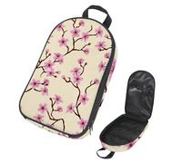 Eslifey Camping Travel Cooking Utensils Organizer Travel Bag, Pattern Pink Peach Blossoms Portable Storage Bag for BBQ Camp Cookware Kitchen Kit