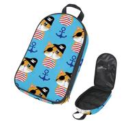 Eslifey Camping Travel Cooking Utensils Organizer Travel Bag, Pirate Cat Anchor Pattern Portable Storage Bag for BBQ Camp Cookware Kitchen Kit