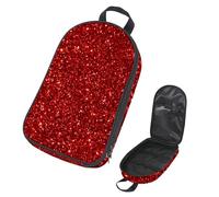 Eslifey Camping Travel Cooking Utensils Organizer Travel Bag, Red Glitter Sequins Pattern Portable Storage Bag for BBQ Camp Cookware Kitchen Kit