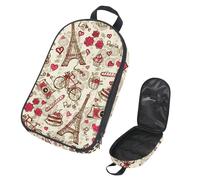 Eslifey Camping Travel Cooking Utensils Organizer Travel Bag, Retro Paris Eiffel Tower Portable Storage Bag for BBQ Camp Cookware Kitchen Kit