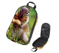 Eslifey Camping Travel Cooking Utensils Organizer Travel Bag, Squirrel Bit The Peanuts Portable Storage Bag for BBQ Camp Cookware Kitchen Kit