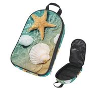 Eslifey Camping Travel Cooking Utensils Organizer Travel Bag, Starfish and Seashell on The Summer Beach Portable Storage Bag for BBQ Camp Cookware Kitchen Kit