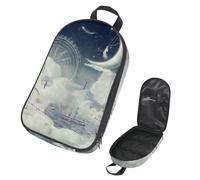 Eslifey Camping Travel Cooking Utensils Organizer Travel Bag, Starry Sky Moon Portable Storage Bag for BBQ Camp Cookware Kitchen Kit
