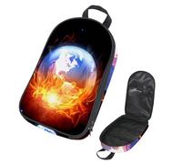 Eslifey Camping Travel Cooking Utensils Organizer Travel Bag, the Burning Earth Fire Portable Storage Bag for BBQ Camp Cookware Kitchen Kit