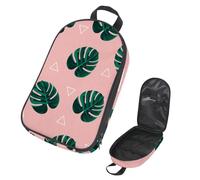 Eslifey Camping Travel Cooking Utensils Organizer Travel Bag, Tropical Palm Triangle Pattern Portable Storage Bag for BBQ Camp Cookware Kitchen Kit