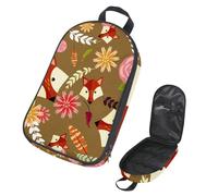 Eslifey Camping Travel Cooking Utensils Organizer Travel Bag, Vintage Fox Floral Pattern Portable Storage Bag for BBQ Camp Cookware Kitchen Kit