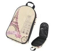 Eslifey Camping Travel Cooking Utensils Organizer Travel Bag, Vintage Retro Paris Eiffel Tower Bicycle Portable Storage Bag for BBQ Camp Cookware Kitchen Kit