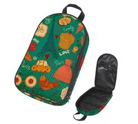 Eslifey Camping Travel Cooking Utensils Organizer Travel Bag, Vintage Retro Paris Eiffel Tower Love Cake Portable Storage Bag for BBQ Camp Cookware Kitchen Kit