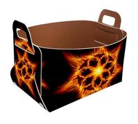 Eslifey Collapsible Storage Bin Small 8.5"x5.5"x5.1" - Foldable Basket with Handles for Shelves, Nursery, Closet, Storage, Laundry Room Organization - the Burning Hexagon Stars