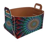 Eslifey Collapsible Storage Bin Small 8.5"x5.5"x5.1" - Foldable Basket with Handles for Shelves, Nursery, Closet, Storage, Laundry Room Organization - Fractal Prints
