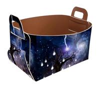 Eslifey Collapsible Storage Bin Small 8.5"x5.5"x5.1" - Foldable Basket with Handles for Shelves, Nursery, Closet, Storage, Laundry Room Organization - Spiral Galaxy