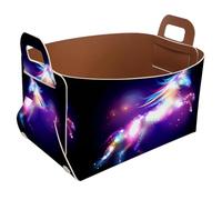 Eslifey Collapsible Storage Bin Small 8.5"x5.5"x5.1" - Foldable Basket with Handles for Shelves, Nursery, Closet, Storage, Laundry Room Organization - Galaxy Unicorn