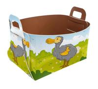Eslifey Collapsible Storage Bin Small 8.5"x5.5"x5.1" - Foldable Basket with Handles for Shelves, Nursery, Closet, Storage, Laundry Room Organization - Dodo Bird in Park