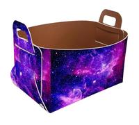 Eslifey Collapsible Storage Bin Small 8.5"x5.5"x5.1" - Foldable Basket with Handles for Shelves, Nursery, Closet, Storage, Laundry Room Organization - Galaxy Stars Sky