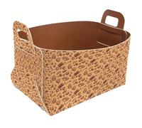 Eslifey Collapsible Storage Bin Small 8.5"x5.5"x5.1" - Foldable Basket with Handles for Shelves, Nursery, Closet, Storage, Laundry Room Organization - Chocolate Cake Candy Cute