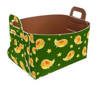 Eslifey Collapsible Storage Bin Small 8.5"x5.5"x5.1" - Foldable Basket with Handles for Shelves, Nursery, Closet, Storage, Laundry Room Organization - Cute Baby Canary Bird