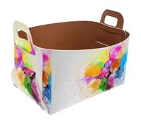Eslifey Collapsible Storage Bin Small 8.5"x5.5"x5.1" - Foldable Basket with Handles for Shelves, Nursery, Closet, Storage, Laundry Room Organization - Fairy Flower Sadness Spring