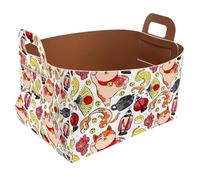 Eslifey Collapsible Storage Bin Small 8.5"x5.5"x5.1" - Foldable Basket with Handles for Shelves, Nursery, Closet, Storage, Laundry Room Organization - Japanese Elements Maneki Neko
