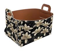 Eslifey Collapsible Storage Bin Small 8.5"x5.5"x5.1" - Foldable Basket with Handles for Shelves, Nursery, Closet, Storage, Laundry Room Organization - Horror Lilies Spiders Cobwebs Eyes