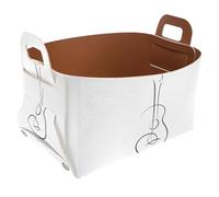 Eslifey Collapsible Storage Bin Small 8.5"x5.5"x5.1" - Foldable Basket with Handles for Shelves, Nursery, Closet, Storage, Laundry Room Organization - Acoustic Guitar Bending Line Icon