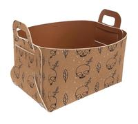 Eslifey Collapsible Storage Bin Small 8.5"x5.5"x5.1" - Foldable Basket with Handles for Shelves, Nursery, Closet, Storage, Laundry Room Organization - Horror Skull Sword