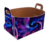 Eslifey Collapsible Storage Bin Small 8.5"x5.5"x5.1" - Foldable Basket with Handles for Shelves, Nursery, Closet, Storage, Laundry Room Organization - Galaxy Space Vortex