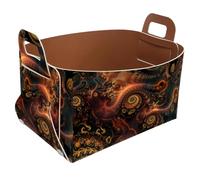 Eslifey Collapsible Storage Bin Small 8.5"x5.5"x5.1" - Foldable Basket with Handles for Shelves, Nursery, Closet, Storage, Laundry Room Organization - Fractal Print