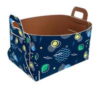 Eslifey Collapsible Storage Bin Small 8.5"x5.5"x5.1" - Foldable Basket with Handles for Shelves, Nursery, Closet, Storage, Laundry Room Organization - Geometric Nature Elements in the Dark Colors