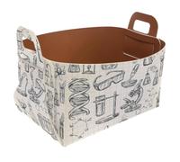 Eslifey Collapsible Storage Bin Small 8.5"x5.5"x5.1" - Foldable Basket with Handles for Shelves, Nursery, Closet, Storage, Laundry Room Organization - Chemistry Icon
