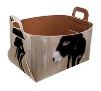 Eslifey Collapsible Storage Bin Small 8.5"x5.5"x5.1" - Foldable Basket with Handles for Shelves, Nursery, Closet, Storage, Laundry Room Organization - Sad donkey