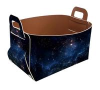 Eslifey Collapsible Storage Bin Small 8.5"x5.5"x5.1" - Foldable Basket with Handles for Shelves, Nursery, Closet, Storage, Laundry Room Organization - Galaxy Space