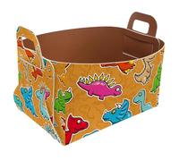 Eslifey Collapsible Storage Bin Small 8.5"x5.5"x5.1" - Foldable Basket with Handles for Shelves, Nursery, Closet, Storage, Laundry Room Organization - Beast Dinosaur