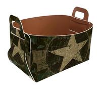 Eslifey Collapsible Storage Bin Small 8.5"x5.5"x5.1" - Foldable Basket with Handles for Shelves, Nursery, Closet, Storage, Laundry Room Organization - Military Army Wings American Flag