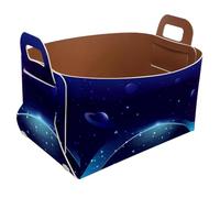 Eslifey Collapsible Storage Bin Small 8.5"x5.5"x5.1" - Foldable Basket with Handles for Shelves, Nursery, Closet, Storage, Laundry Room Organization - Cosmic Planet Galaxy