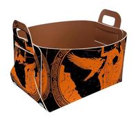 Eslifey Collapsible Storage Bin Small 8.5"x5.5"x5.1" - Foldable Basket with Handles for Shelves, Nursery, Closet, Storage, Laundry Room Organization - Ancient Gr od Prometheus