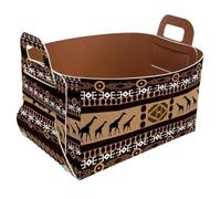 Eslifey Collapsible Storage Bin Small 8.5"x5.5"x5.1" - Foldable Basket with Handles for Shelves, Nursery, Closet, Storage, Laundry Room Organization - African Graphic Design