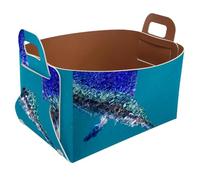 Eslifey Collapsible Storage Bin Small 8.5"x5.5"x5.1" - Foldable Basket with Handles for Shelves, Nursery, Closet, Storage, Laundry Room Organization - Sailfish Head