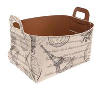 Eslifey Collapsible Storage Bin Small 8.5"x5.5"x5.1" - Foldable Basket with Handles for Shelves, Nursery, Closet, Storage, Laundry Room Organization - Paris Eiffel Tower