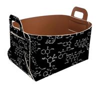 Eslifey Collapsible Storage Bin Small 8.5"x5.5"x5.1" - Foldable Basket with Handles for Shelves, Nursery, Closet, Storage, Laundry Room Organization - Chemical Elements Pattern