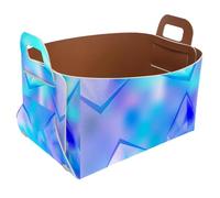Eslifey Collapsible Storage Bin Small 8.5"x5.5"x5.1" - Foldable Basket with Handles for Shelves, Nursery, Closet, Storage, Laundry Room Organization - Bluish Violet Trillion Shape