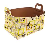 Eslifey Collapsible Storage Bin Small 8.5"x5.5"x5.1" - Foldable Basket with Handles for Shelves, Nursery, Closet, Storage, Laundry Room Organization - Abstract Note Treble Clef Music Sound Pattern