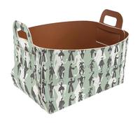 Eslifey Collapsible Storage Bin Small 8.5"x5.5"x5.1" - Foldable Basket with Handles for Shelves, Nursery, Closet, Storage, Laundry Room Organization - Figure of a Man Graphic Pattern