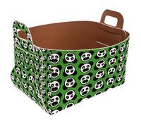 Eslifey Collapsible Storage Bin Small 8.5"x5.5"x5.1" - Foldable Basket with Handles for Shelves, Nursery, Closet, Storage, Laundry Room Organization - Cute Panda Head Pattern