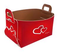 Eslifey Collapsible Storage Bin Small 8.5"x5.5"x5.1" - Foldable Basket with Handles for Shelves, Nursery, Closet, Storage, Laundry Room Organization - Heart Icon Love for You