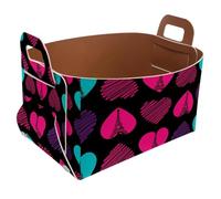 Eslifey Collapsible Storage Bin Small 8.5"x5.5"x5.1" - Foldable Basket with Handles for Shelves, Nursery, Closet, Storage, Laundry Room Organization - Eiffel Tower Heart