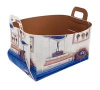 Eslifey Collapsible Storage Bin Small 8.5"x5.5"x5.1" - Foldable Basket with Handles for Shelves, Nursery, Closet, Storage, Laundry Room Organization - Seaside Elements
