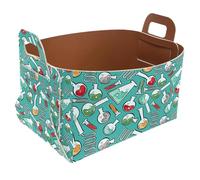 Eslifey Collapsible Storage Bin Small 8.5"x5.5"x5.1" - Foldable Basket with Handles for Shelves, Nursery, Closet, Storage, Laundry Room Organization - Chemical Test Tubes
